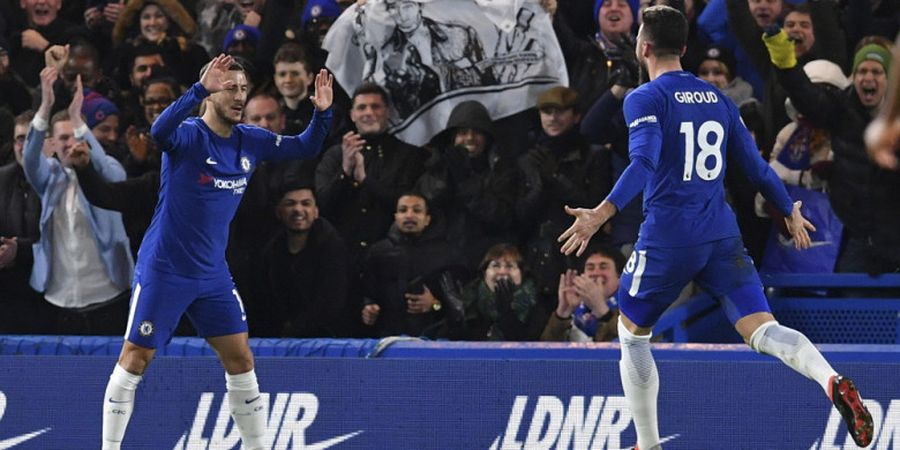 Hasil Babak I - Kerja Sama Apik Hazard-Giroud Antarkan Chelsea Ungguli West Brom