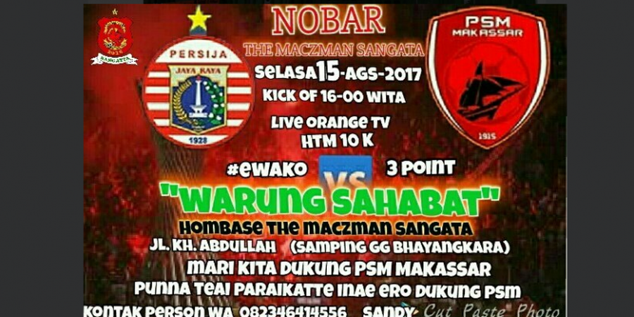 Suporter PSM Makassar Asal Sanggata  Adakan Nonton Bareng, Cek Lokasinya