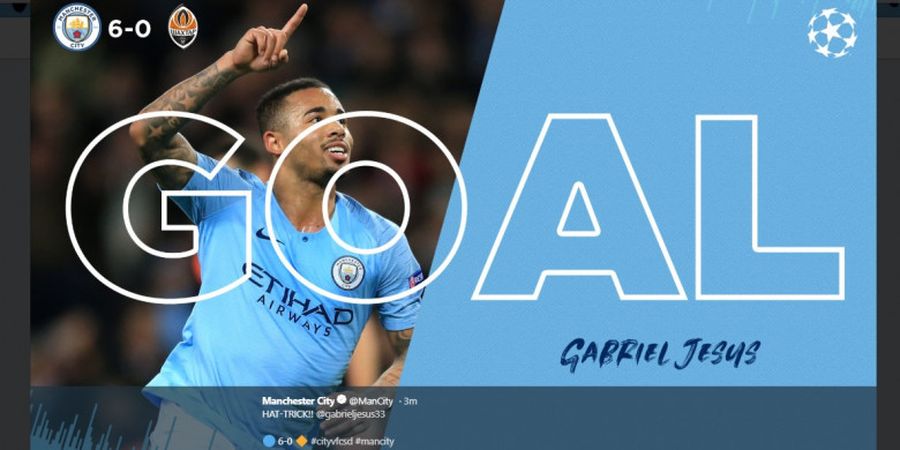 Liga Champions - Cetak Hattrick, Gabriel Jesus Langsung Bukukan 2 Sejarah