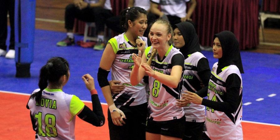 Proliga 2018 -  Sapu Bersih, Tim Putri Pertamina Anggap Putaran Kedua Final Four di Solo Lebih Santai