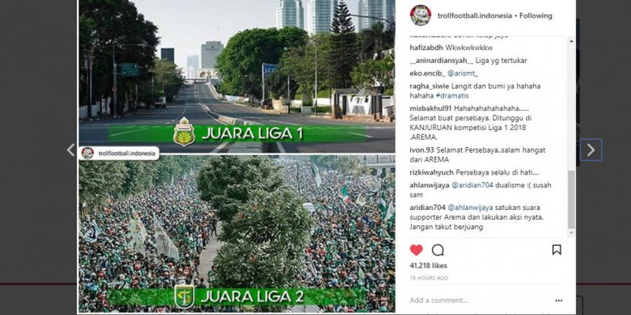 Ya Ampun, Ada Meme Persebaya Juara Liga 2, Komentar Netizen Bikin Ngakak