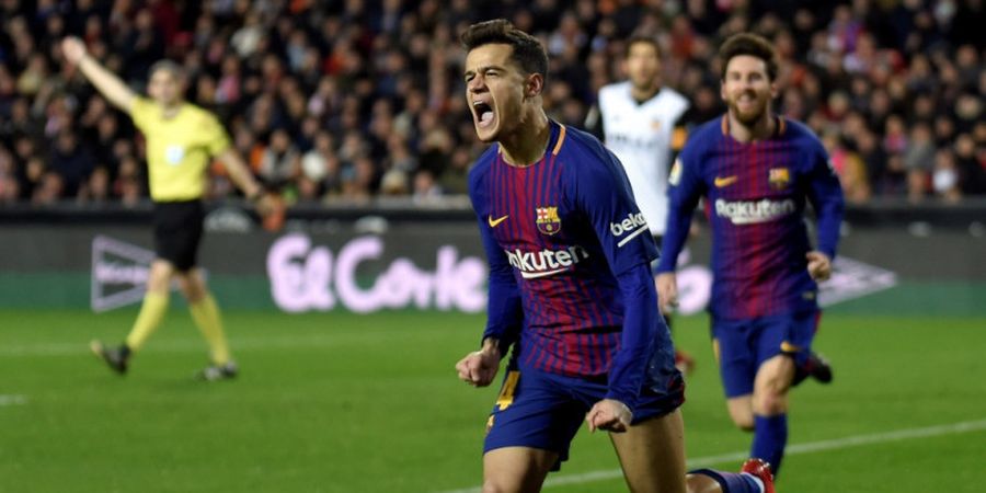 Hasil Valencia Vs Barcelona - Gol Debut Philippe Coutinho Bawa El Barca ke Final Copa Del Rey