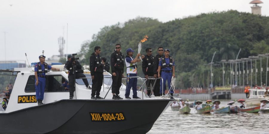 Ketika Kirab Obor Asian Games Singgah di Kota 1.000 Sungai