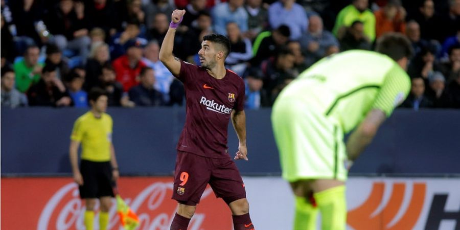 Malaga Vs Barcelona - Gol Luis Suarez, Philippe Coutinho, dan Kartu Merah Tuan Rumah