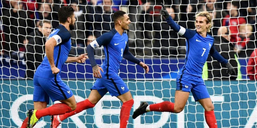 VIDEO - Gol Tendangan Voli Antoine Griezmann Bawa Prancis Unggul Atas Wales pada Babak Pertama