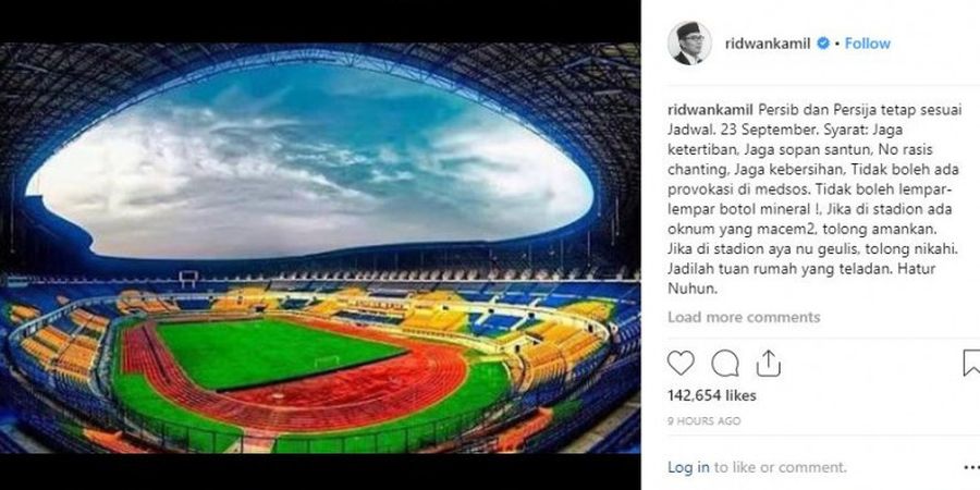 Ridwan Kamil Angkat Suara soal Laga Persib Vs Persija