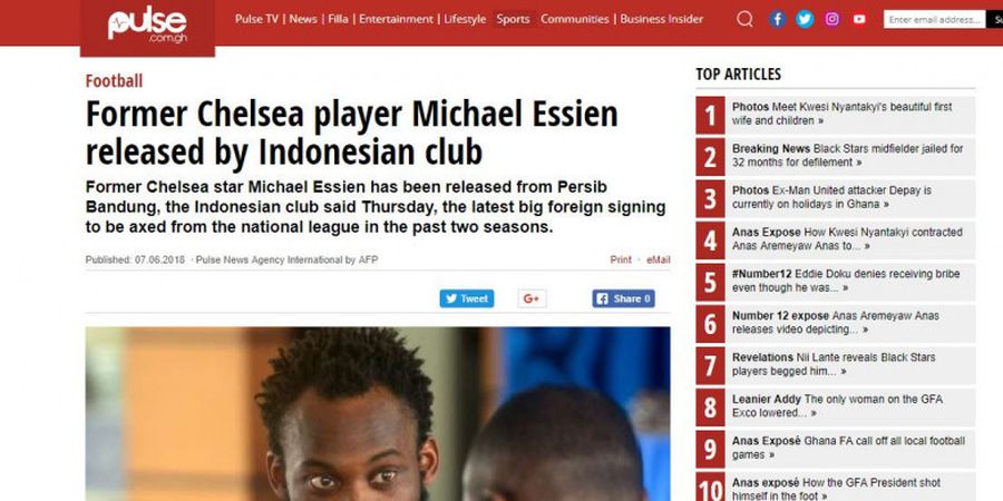 Juru Bicara Persib Beberkan Alasan Mereka Melepas Michael Essien ke Media Asing