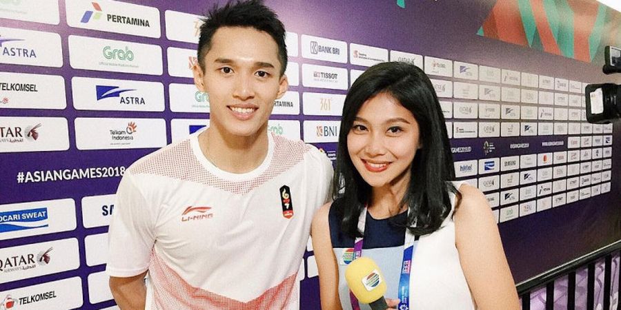 Dua Presenter Cantik Temani Jonatan Christie Latihan untuk Persiapkan Japan Open 2018