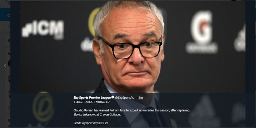 BREAKING NEWS - Claudio Ranieri Ditunjuk sebagai Pelatih AS Roma