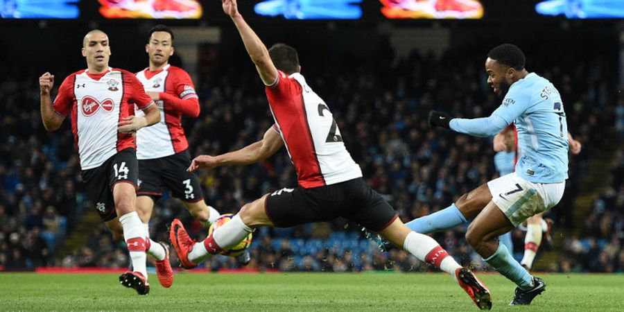 Hasil Manchester City Vs Southampton - Gol Detik Akhir Raheem Sterling Menangkan The Citizens 