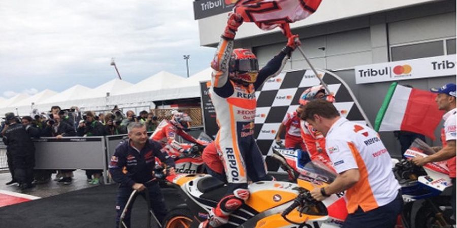 MotoGP San Marino 2017 - Marc Marquez Sumringah pada Unggahan Video Selebrasi Juara