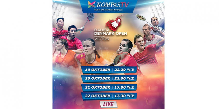 Denmark Open 2017 - Jangan Lewatkan! Jadwal Pertandingan Perempat Final Denmark Open 2017 di Kompas TV