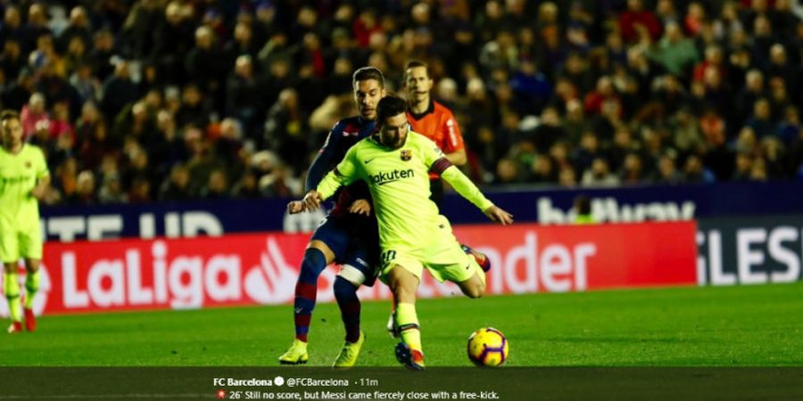 Levante Vs Barcelona - Magis Lionel Messi, Barcelona Unggul 2 Gol di Babak Pertama