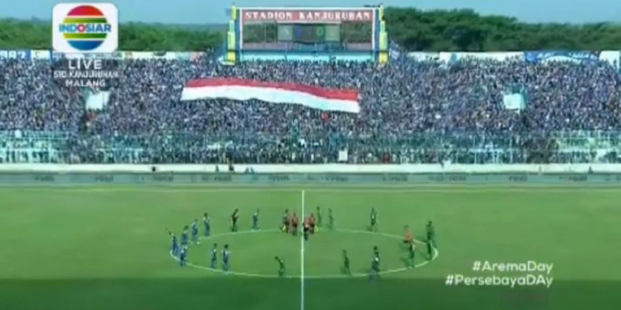 Duka untuk Palu, Laga Arema FC Vs Persebaya Dimulai dengan Mengheningkan Cipta