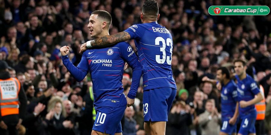 Hasil Piala Liga Inggris - Eden Hazard Jadi Pahlawan Chelsea Melaju ke Semifinal