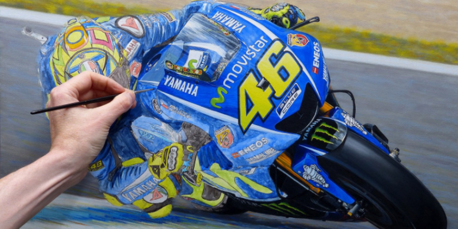 Keren, Lukisan Foto Valentino Rossi Pakai Cat Minyak