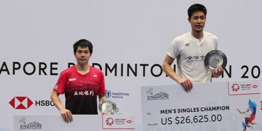 Perang Saudara Sektor Tunggal Putra Membuat Taiwan Dapat Dua Medali pada Singapore Open 2018