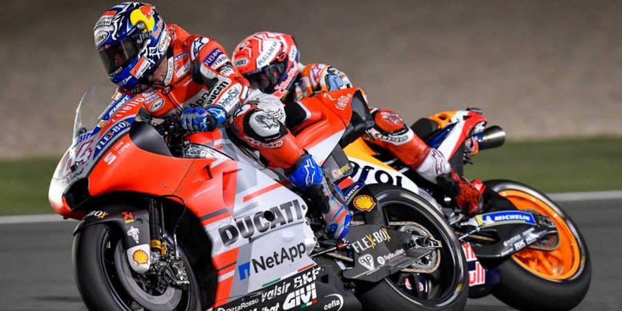 Ketika Marc Marquez Mengagetkan Andrea Dovizioso di Tikungan Terakhir