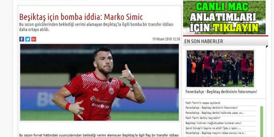 Pengakuan Marko Simic Berdampak Buruk, Tim Besar Asal Turki Diserang The Jakmania