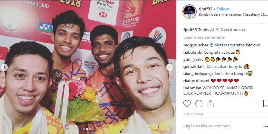 Fajar Alfian Unggah Foto Bareng Lawannya, Ucapan Selamat Berdatangan