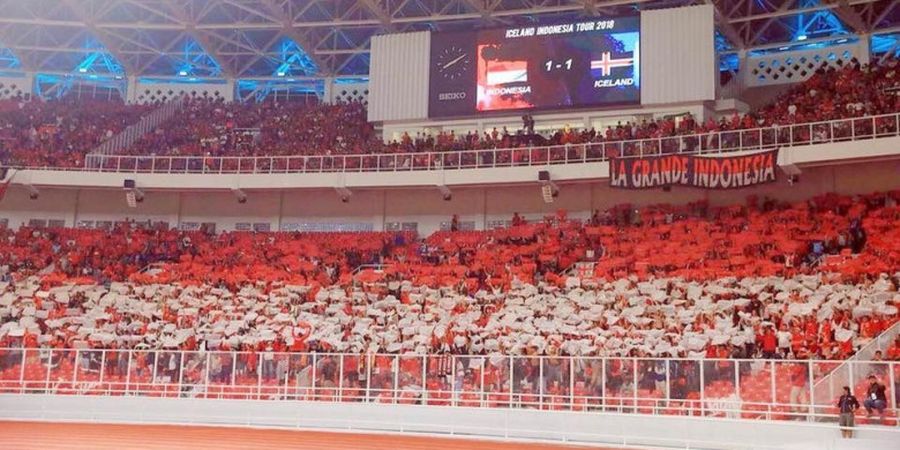 VIDEO - Suporter Indonesia Tampilkan Koregrafi Megah di Stadion Utama Gelora Bung Karno