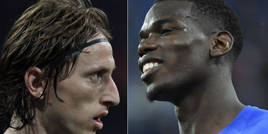 Head-to-head Pemain Final Piala Dunia 2018 - Paul Pogba Belum Pernah Menang Lawan Luka Modric