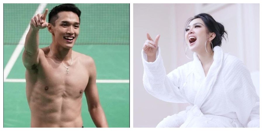 Kocak, Begini Tanggapan Syahrini Setelah Lihat Jonatan Christie Selebrasi Buka Baju