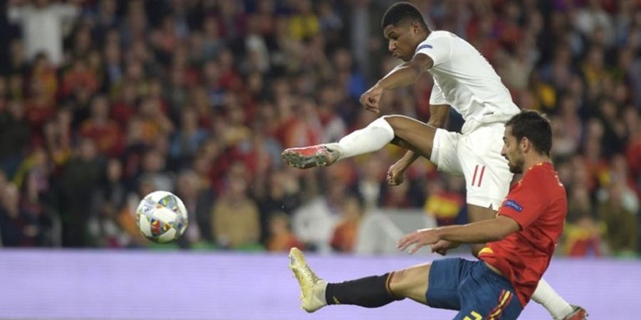 Spanyol Vs Inggris - Tampil Brilian, Marcus Rashford Teruskan Tren Positif