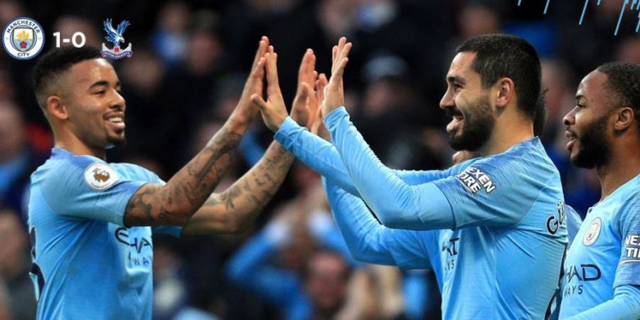 Hasil Manchester City Vs Crystal Palace - Paruh Pertama The Citizens Tertinggal