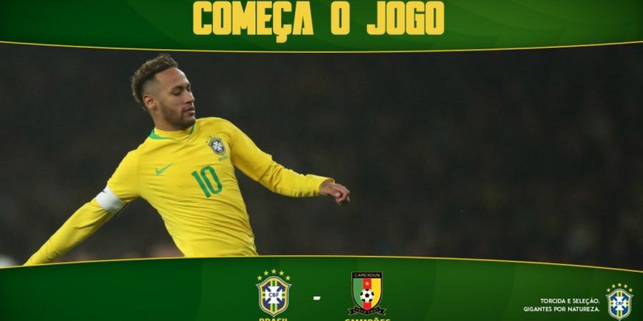 Brasil Vs Kamerun - Neymar Dikeluarkan Menit Ke-8, Tim Samba Unggul pada Babak Pertama