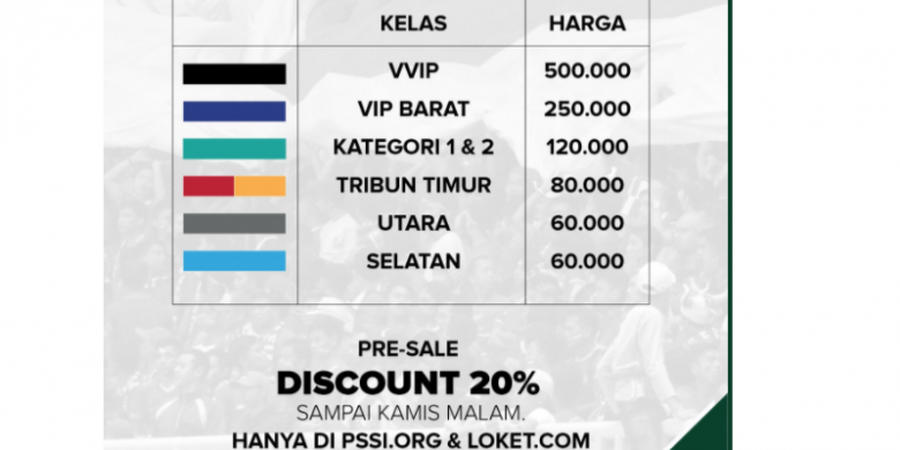 PSSI Beri Diskon Harga Tiket Laga Indonesia Vs Guyana, Ini Caranya