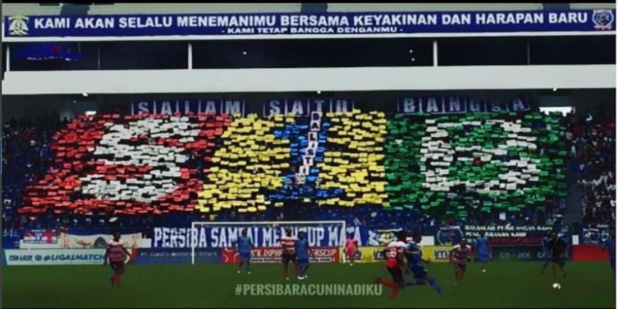 Dilarang Penasaran, Ini Arti Tulisan S1B dari Koreo Suporter pada Laga Persiba Vs Madura United