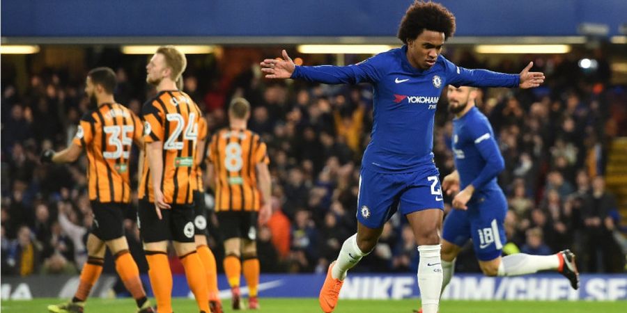 Hasil Babak I Chelsea Vs Hull City - Dua Gol Willian Bawa The Blues Ungguli The Tigers 4-0