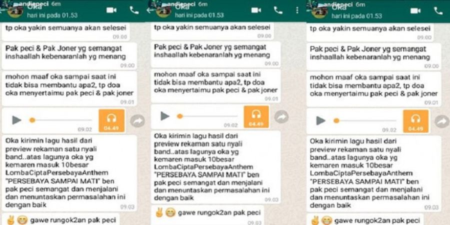 Pesan Terakhir Bonek Oka Eka Purisetyo kepada Andie Peci Sebelum Berpulang