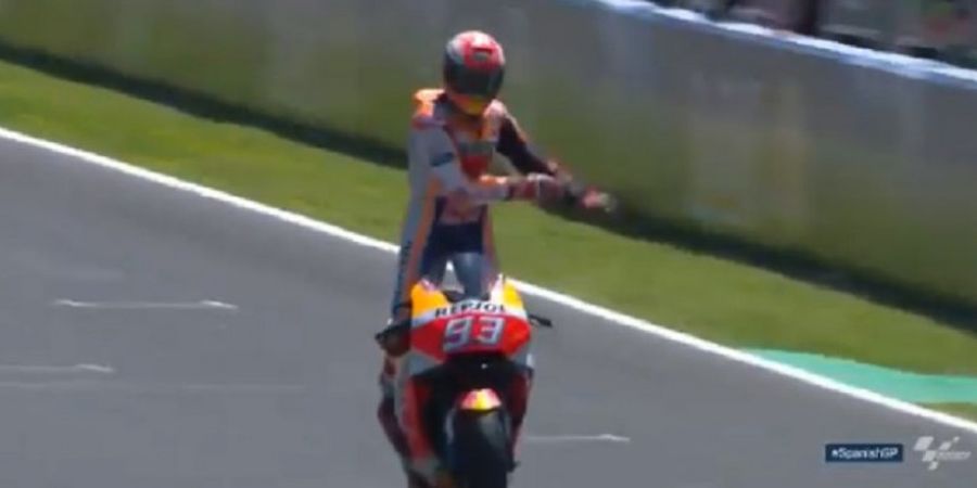 Usai Lakukan Dab di Americas, Marc Marquez Lakukan Selebrasi Tak Kalah Kekinian pada MotoGP Spanyol 2018