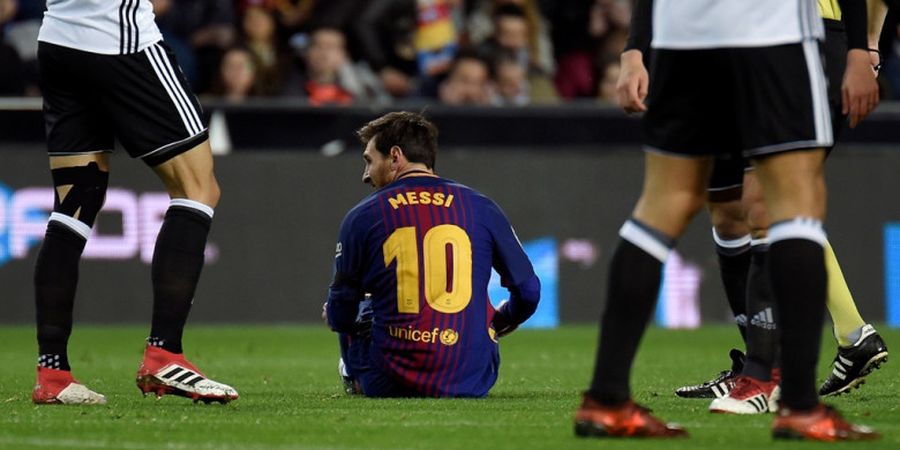 Link Live Streaming Valencia Vs Barcelona - Free-kick Lionel Messi Ditinju, Hasil Imbang Tutup Babak Pertama