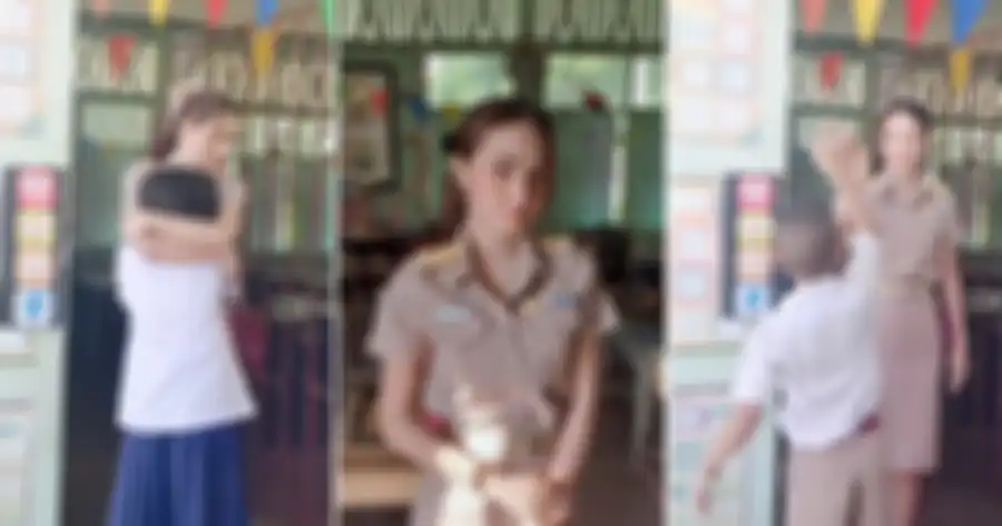 Guru Cantik Ini Rela Dipeluk oleh Murid-muridnya agar Mereka Semangat untuk Belajar