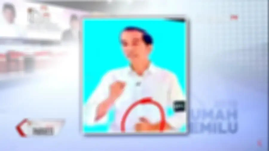 Potret Jokowi memegang pulpen kecil saat Debat Capres 2019 kedua