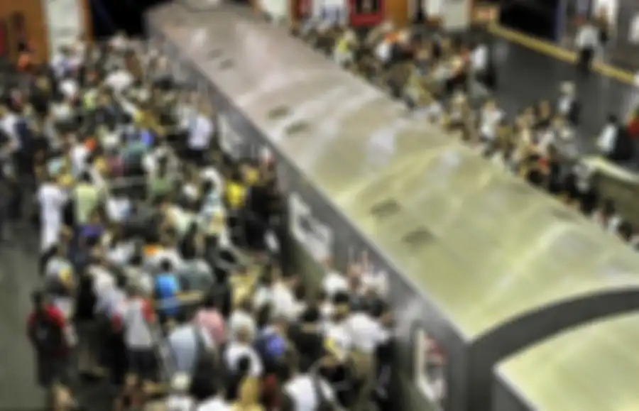 Suasana jam sibuk di Sao Paulo, Brazil