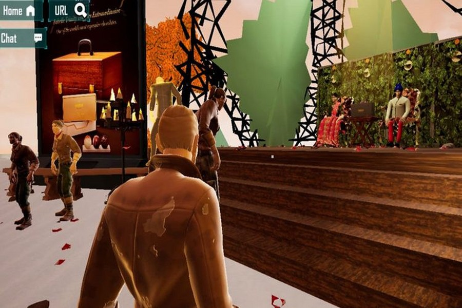 Suasana pernikahan di Yug Metaverse
