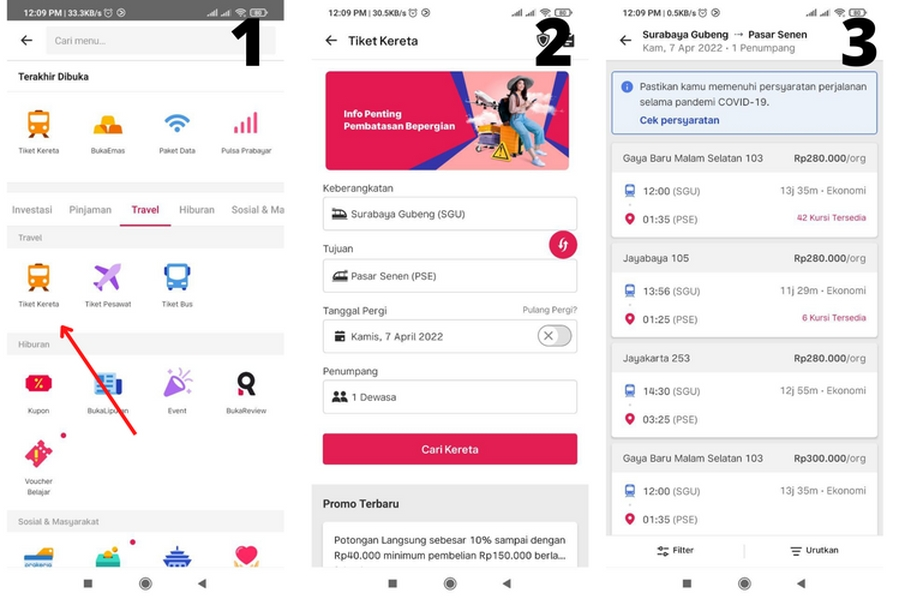 Cara beli tiket kereta api bukalapak
