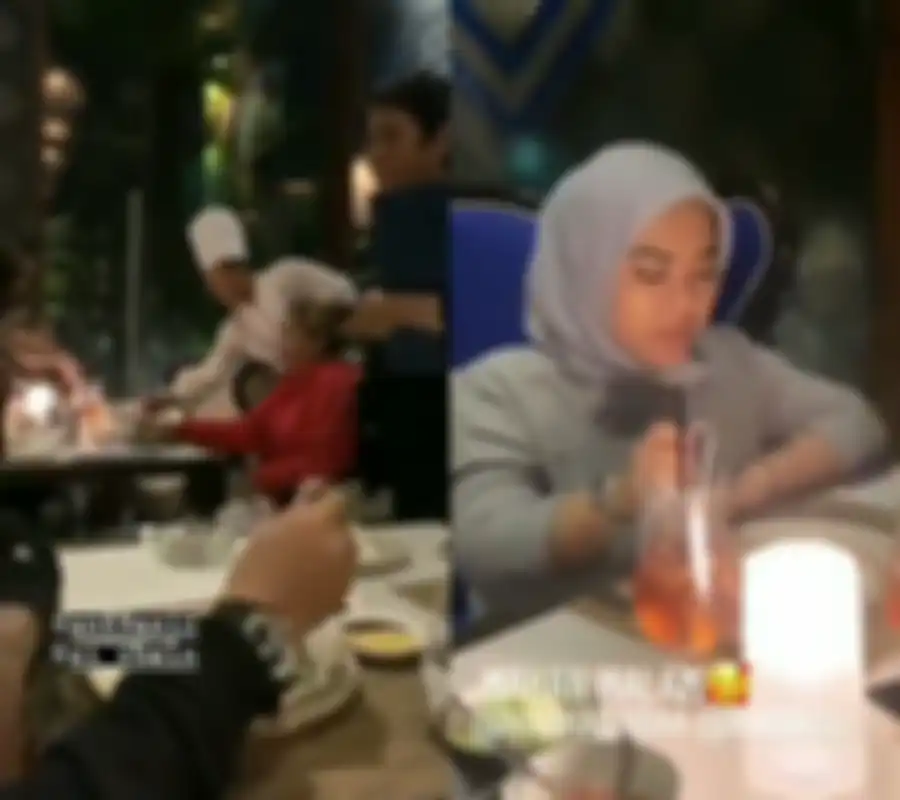 Tim Syahrini sedang mencoba test food
