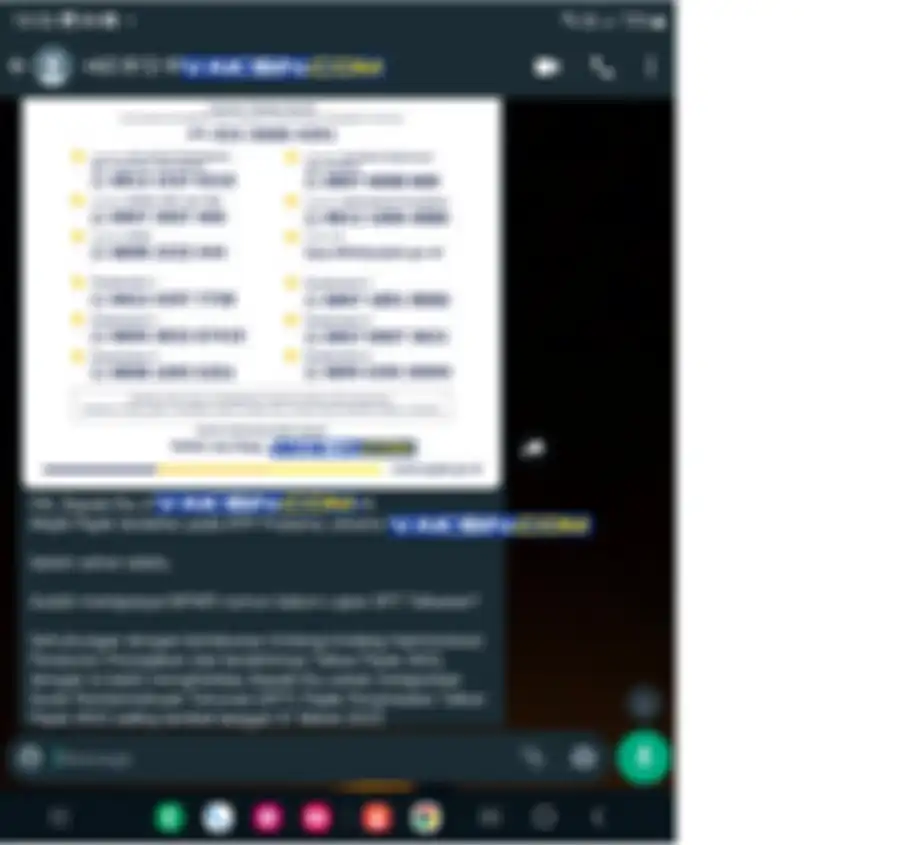 Gambar 3, Broadcast mencurigakan karena dilakukan dari nomor tidak dikenal dan tidak terverifikasi