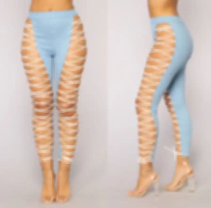 Lace up jeans