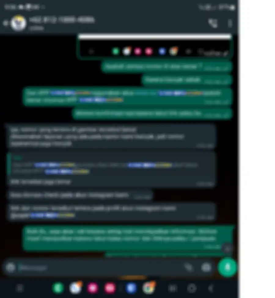 Gambar 5, Verifikasi langsung ke nomor resmi KPP yang mengkonfirmasikan kalau memang benar broadcast dilakukan oleh kantor pajak
