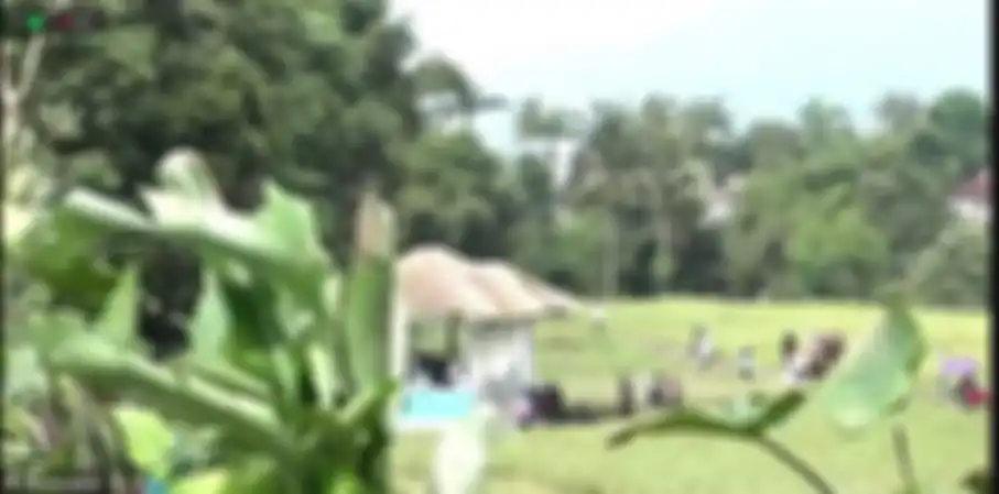 Warga rela berdiri di tengah sawah dekat lokasi pemakaman jenazah Eril