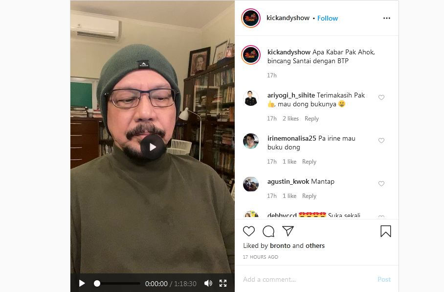 Tangkap layar obrolan Ahok dengan Andy F Noya