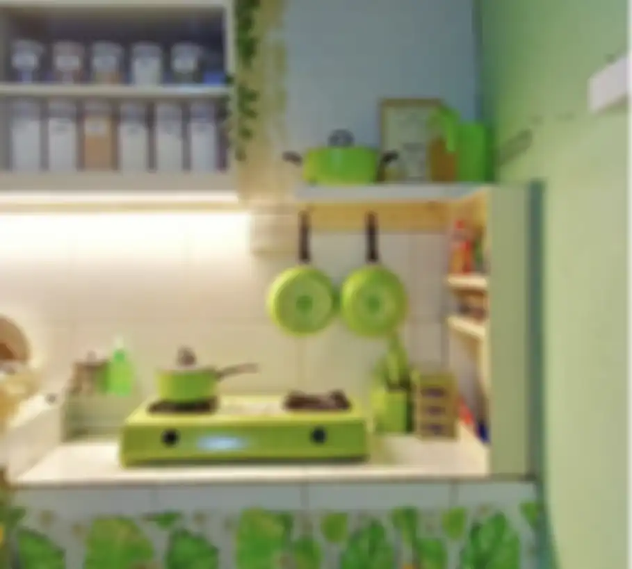Warna ini bikin desain dapur mungil mampu menjaa mood Ibu-ibu memasak di rumah. terbukti manjur! 8 foto estetiknya jadi bukti.