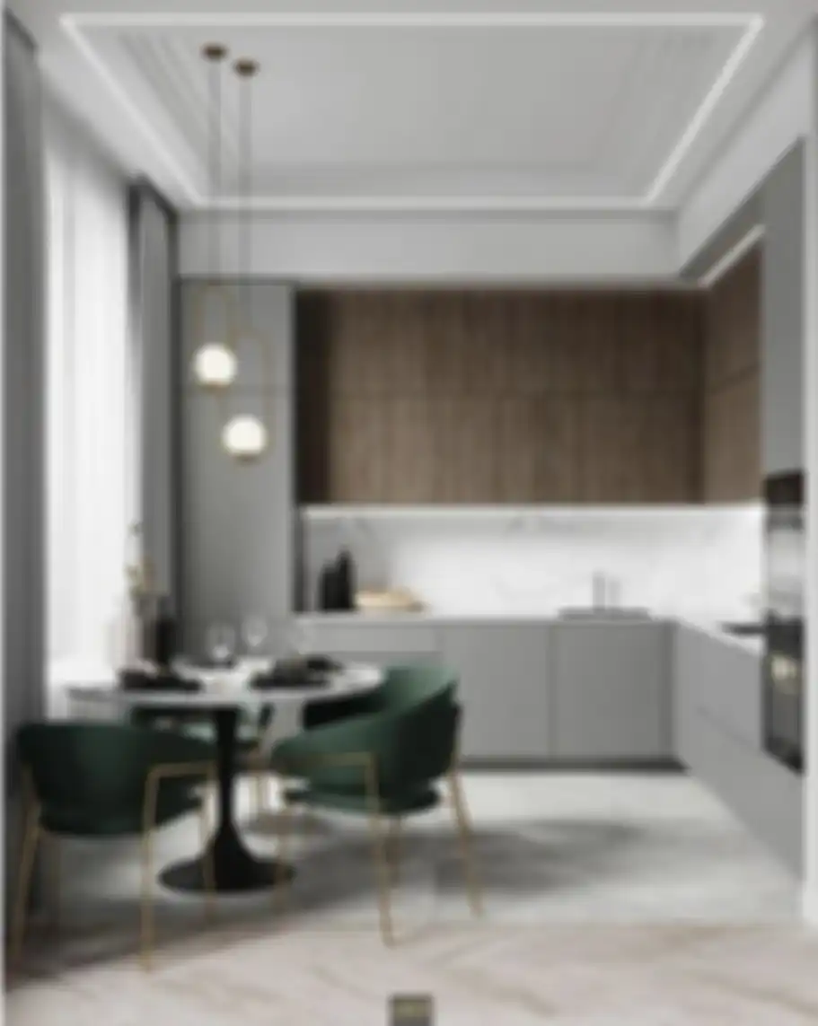 Desain dapur minimalis nan elegan ini mampu mencuri perhatian Ibu RT karena pilihan warna ini. Bukan lagi putih. Ini foto tampilan hasilnya.
