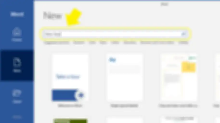 Kolom pencarian template di Microsoft Word